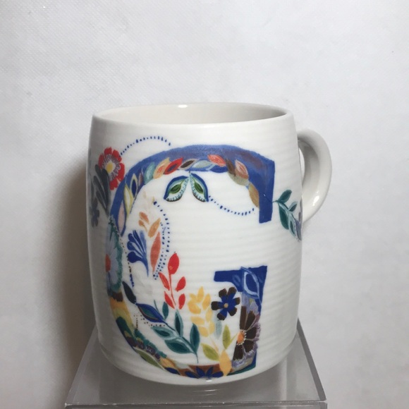 Anthropologie Brand NEW Starla M. Halfmann Petal Palette Monogram Letter G Mug - Picture 2 of 8